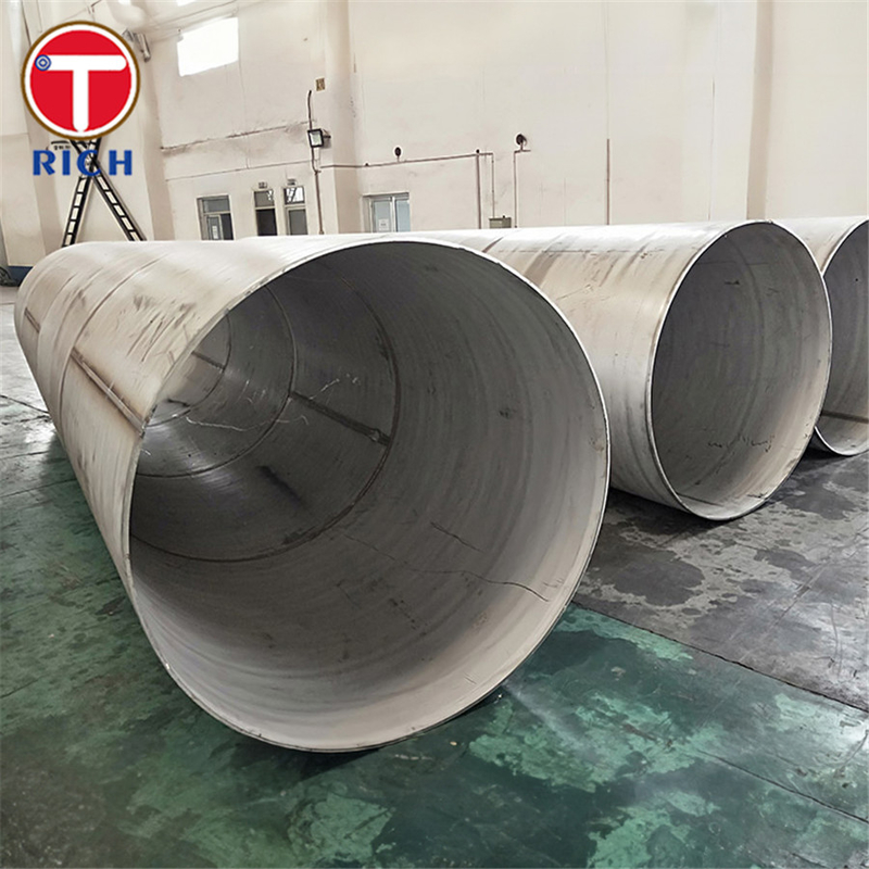 ASTM A409 TP201 لوله از فولاد ضد زنگ آستنیتیک با قطر بزرگ و جوش شده برای استفاده از مواد خوردنی یا دمای بالا