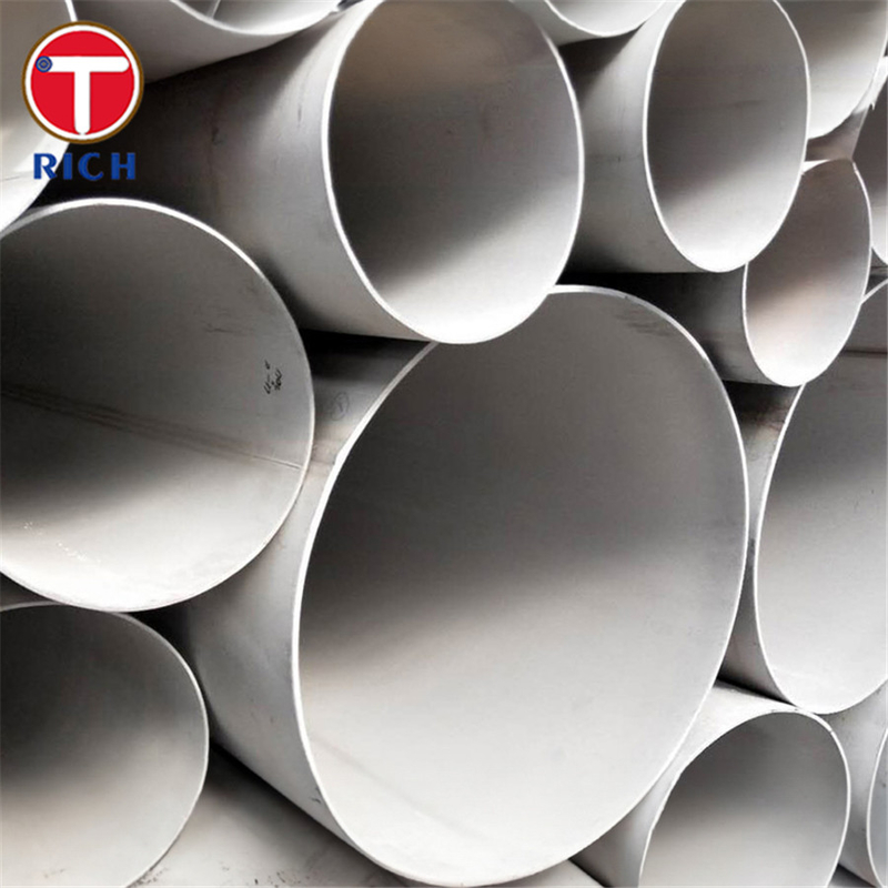ASTM A409 TP201 لوله از فولاد ضد زنگ آستنیتیک با قطر بزرگ و جوش شده برای استفاده از مواد خوردنی یا دمای بالا