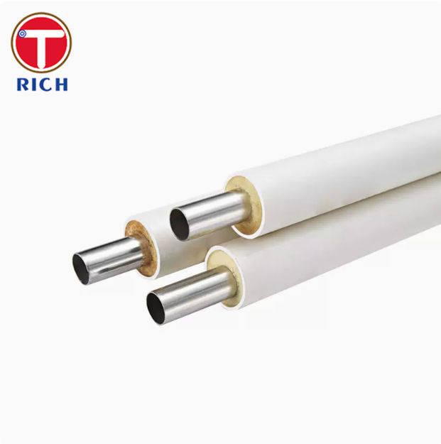 لوله فولادی روکش‌دار PVC ASTM A213 لوله فولادی ضد زنگ آستنیتی بدون درز برای عایق