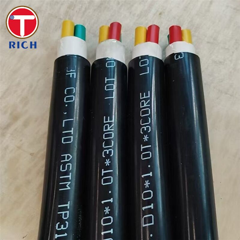 لوله بدون درز فولادی ضد زنگ چند هسته ای با پوشش پلاستیکی برای کشتی سازی در گریدهای 304L/316L/Duplex 2205 و تکنیک های کشش سرد/نورد گرم